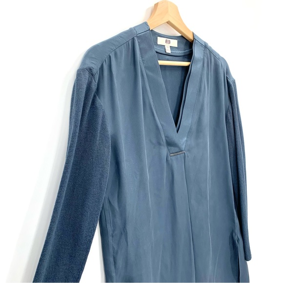 Etcetera Slate Blue Silk Cashmere Blend Long Sleeve Flowy Sweater Top Size 00 - Picture 5 of 14